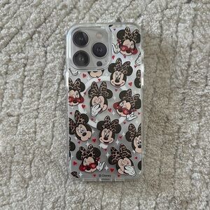 Disney Minnie Mouse Leopard Print Phone Case - Black and Red